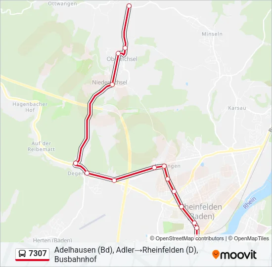 7307 Bus Line Map
