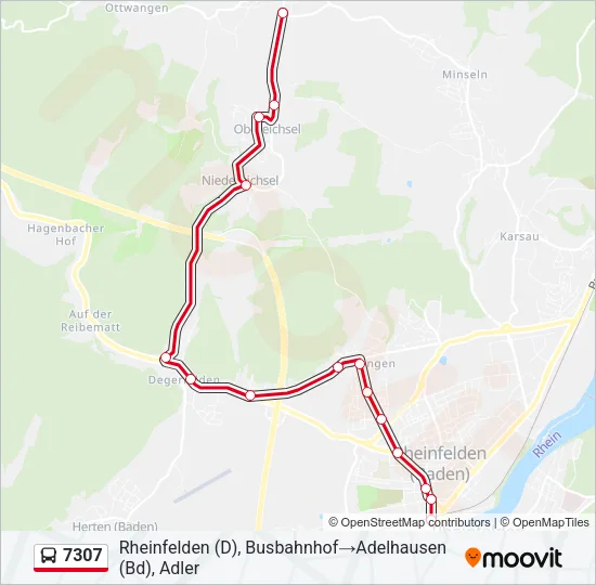 7307 Bus Line Map