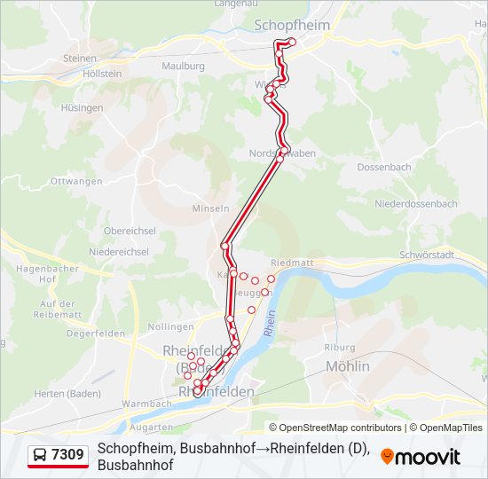 7309 Bus Line Map