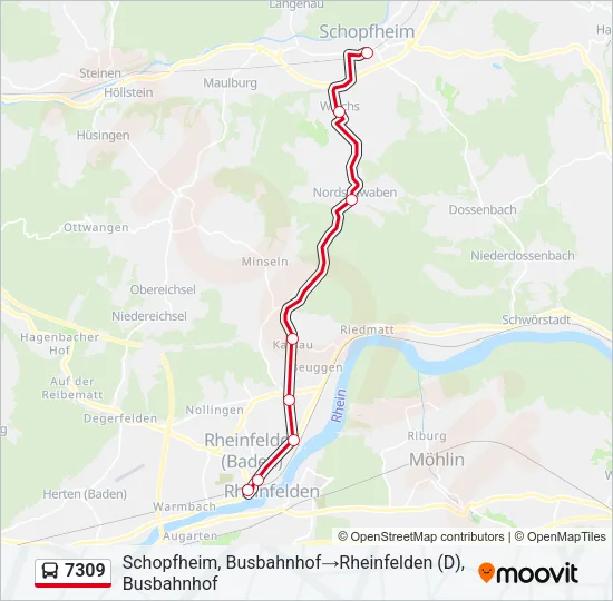 7309 Bus Line Map