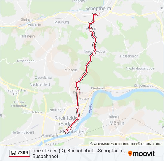 7309 Bus Line Map
