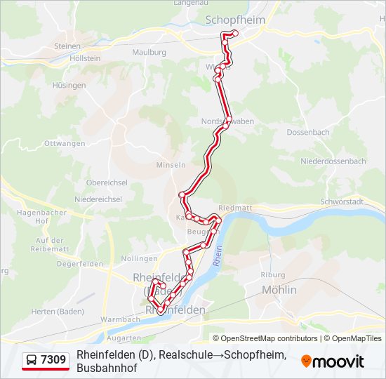 7309 Bus Line Map