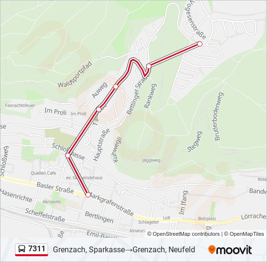 7311 Bus Line Map