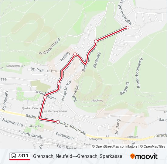 7311 Bus Line Map