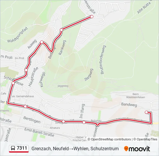 7311 Bus Line Map