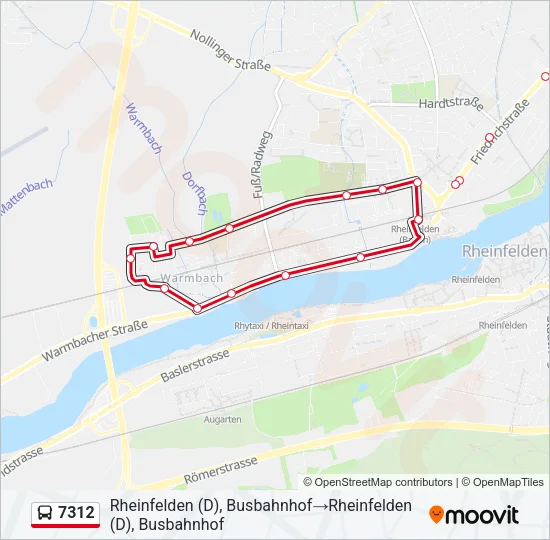 Plan de la ligne 7312 de bus