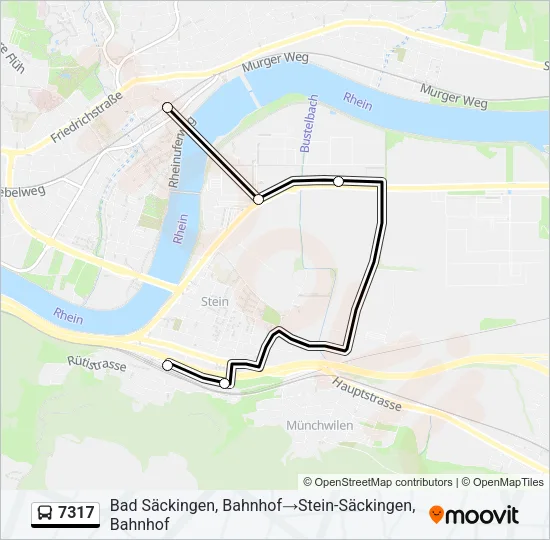 Plan de la ligne 7317 de bus