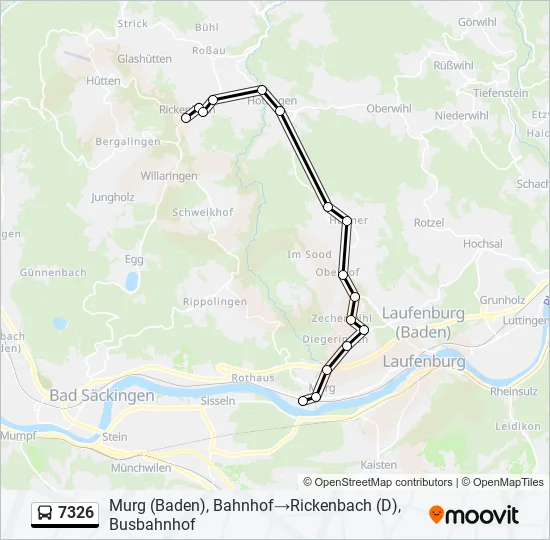 7326 Bus Line Map