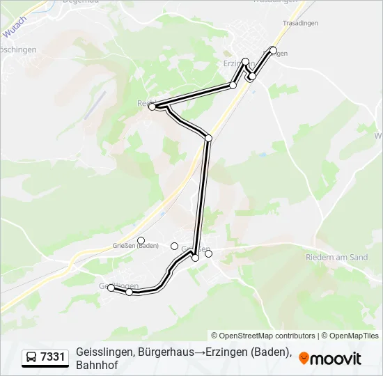 Plan de la ligne 7331 de bus