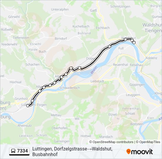 7334 Bus Line Map