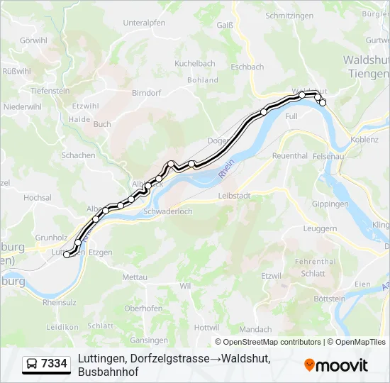 7334 Bus Line Map