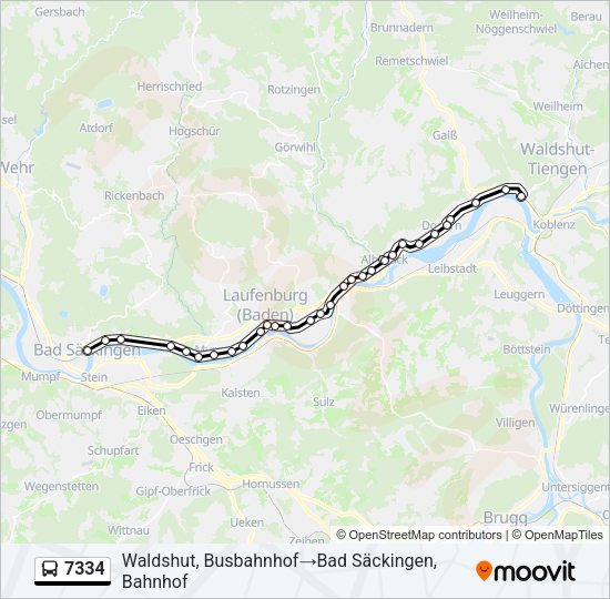 7334 Bus Line Map