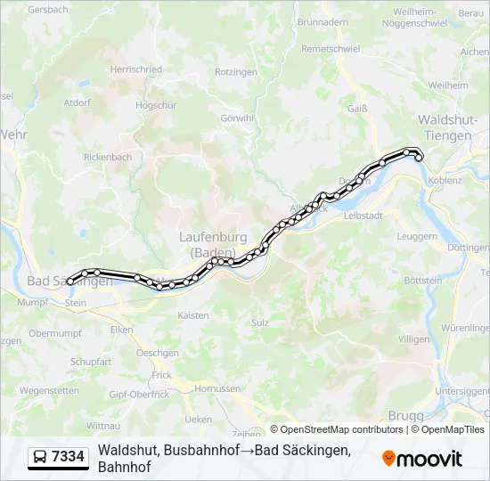 7334 Bus Line Map
