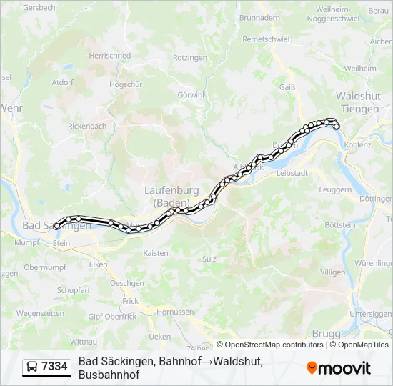 7334 Bus Line Map