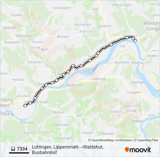7334 Bus Line Map