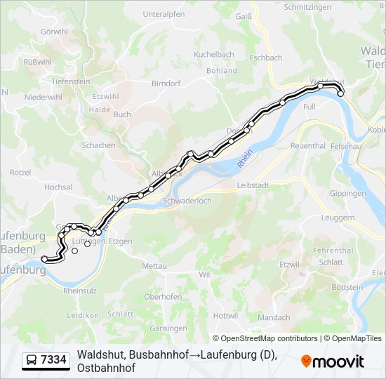 7334 Bus Line Map