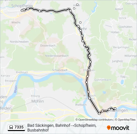 7335 Bus Line Map