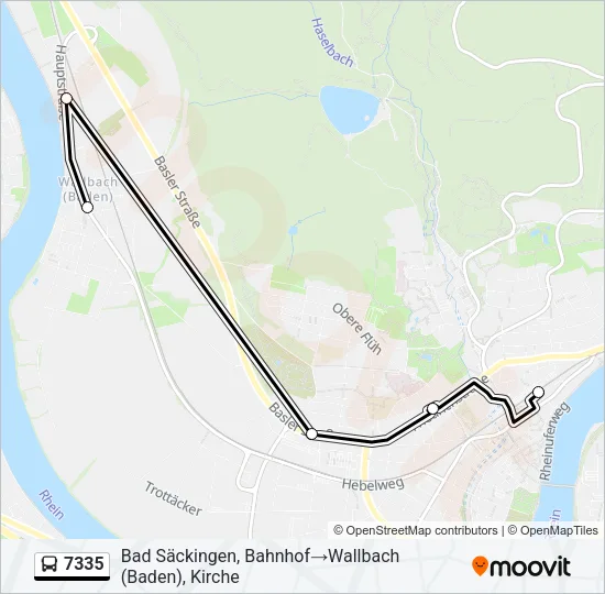 Plan de la ligne 7335 de bus