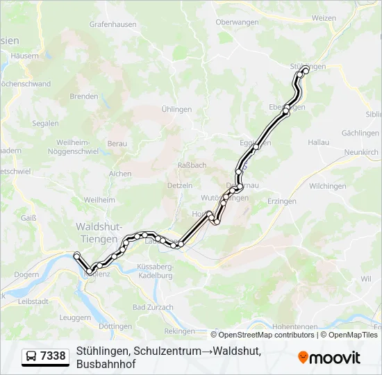 7338 Bus Line Map