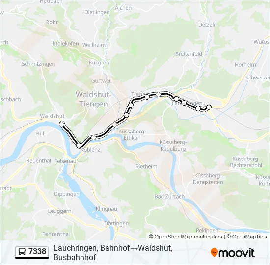 7338 Bus Line Map