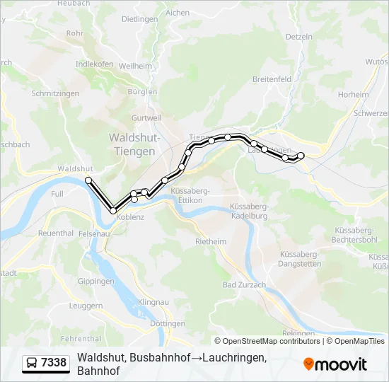 7338 Bus Line Map