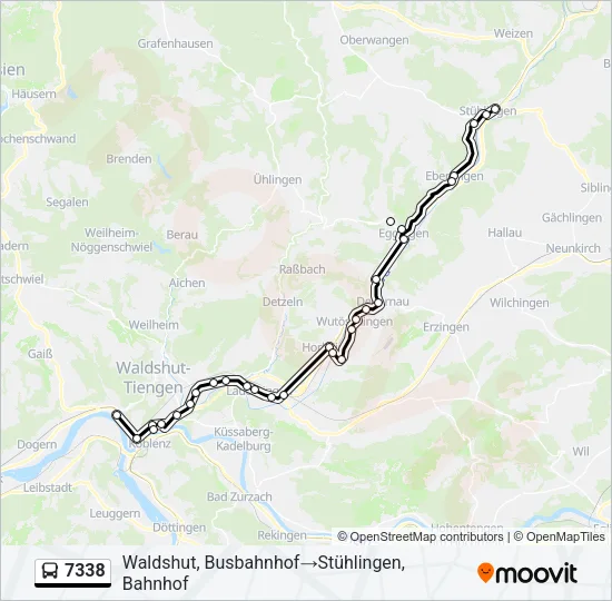Plan de la ligne 7338 de bus