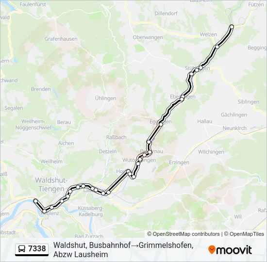 7338 Bus Line Map