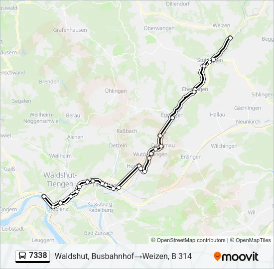 7338 Bus Line Map