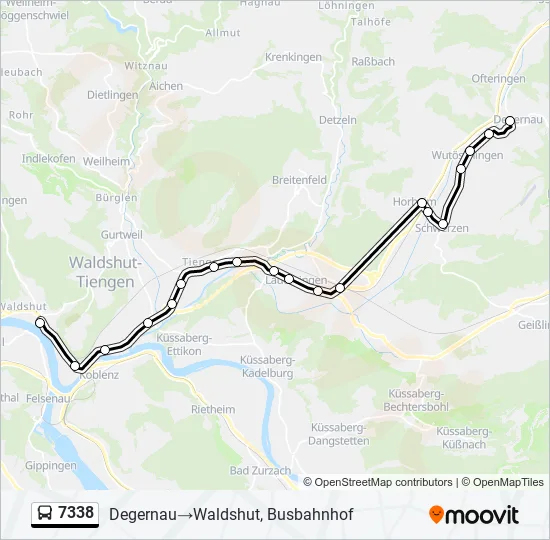 Plan de la ligne 7338 de bus