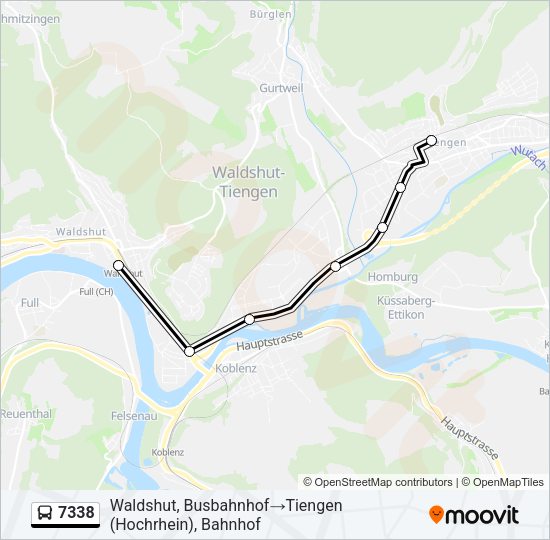 7338 Bus Line Map