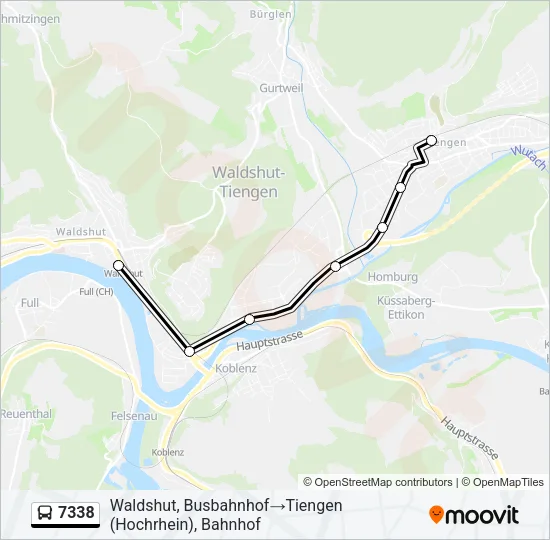 7338 Bus Line Map