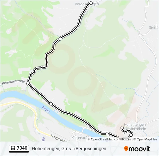 Plan de la ligne 7340 de bus