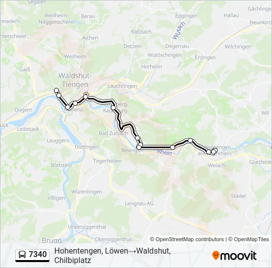 Plan de la ligne 7340 de bus