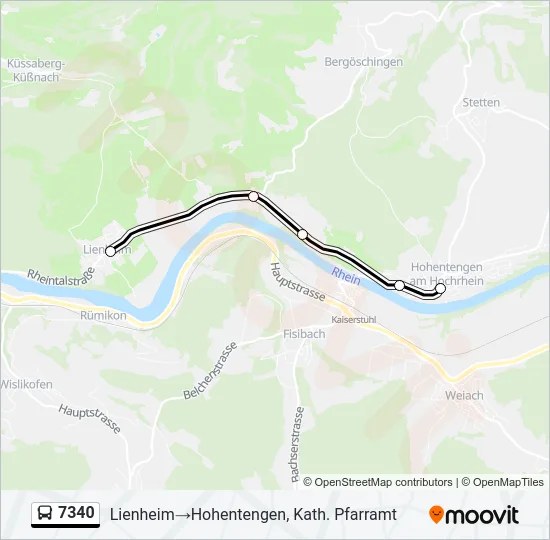 Plan de la ligne 7340 de bus