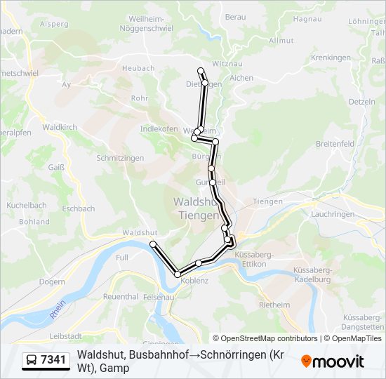 7341 Bus Line Map