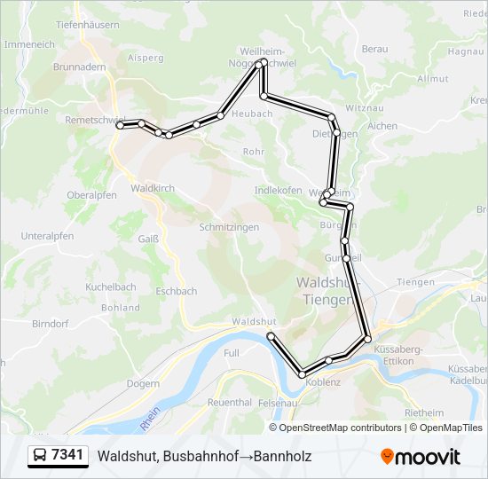 7341 Bus Line Map
