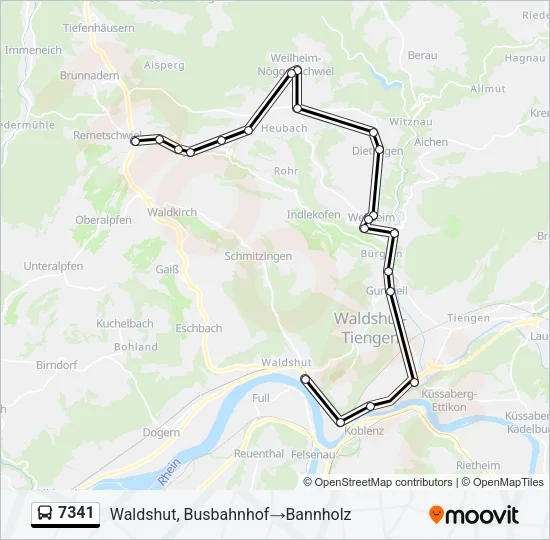 7341 Bus Line Map