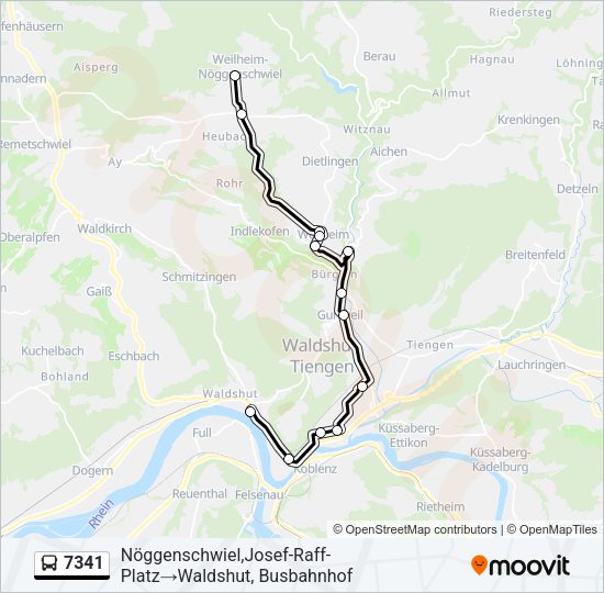 7341 Bus Line Map