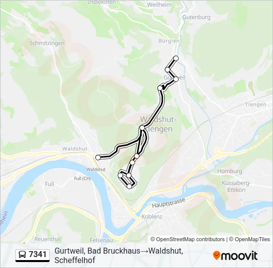 7341 Bus Line Map