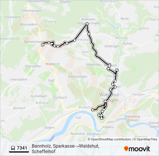 7341 Bus Line Map