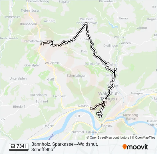 7341 Bus Line Map