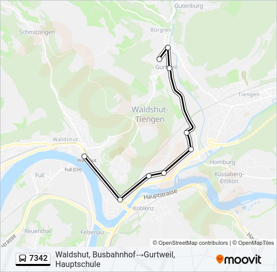 7342 Bus Line Map