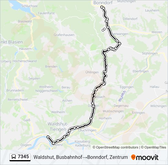 7345 Bus Line Map
