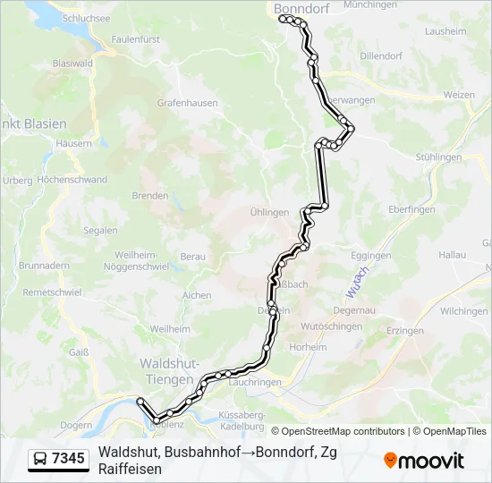7345 Bus Line Map