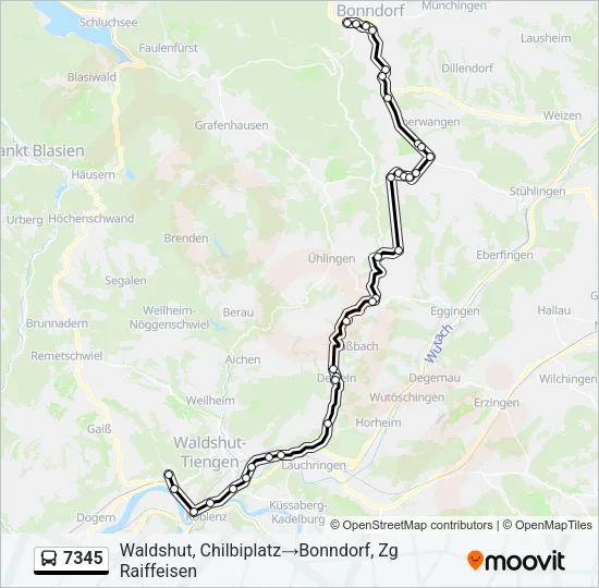 7345 Bus Line Map