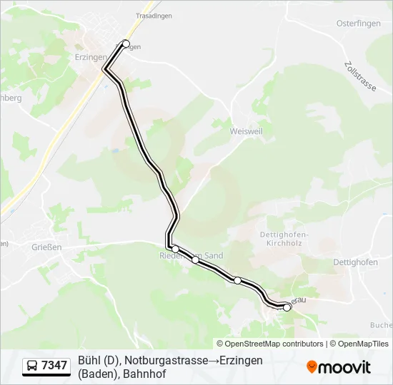 7347 Bus Line Map