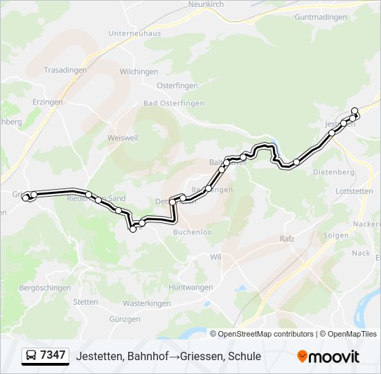 7347 Bus Line Map