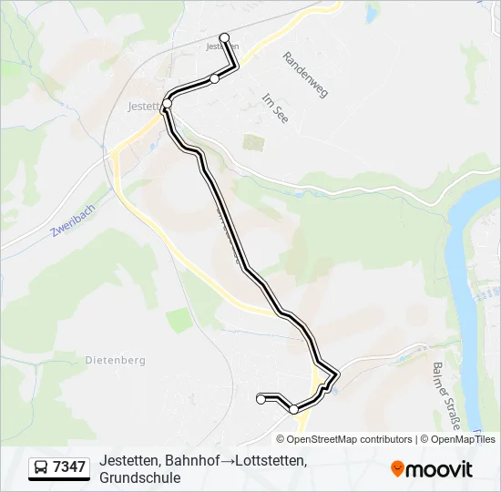Plan de la ligne 7347 de bus
