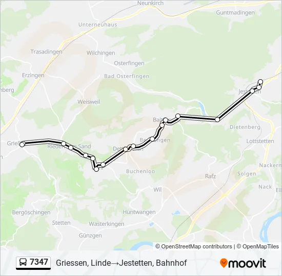 7347 Bus Line Map