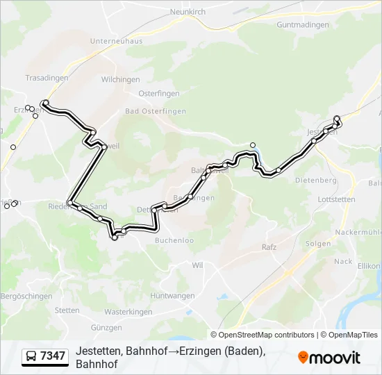 Plan de la ligne 7347 de bus